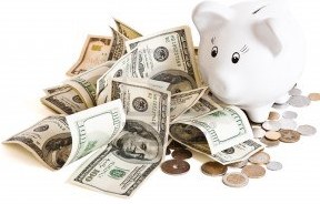 9565444-pile-of-money--piggy-bank-on-a-white-background